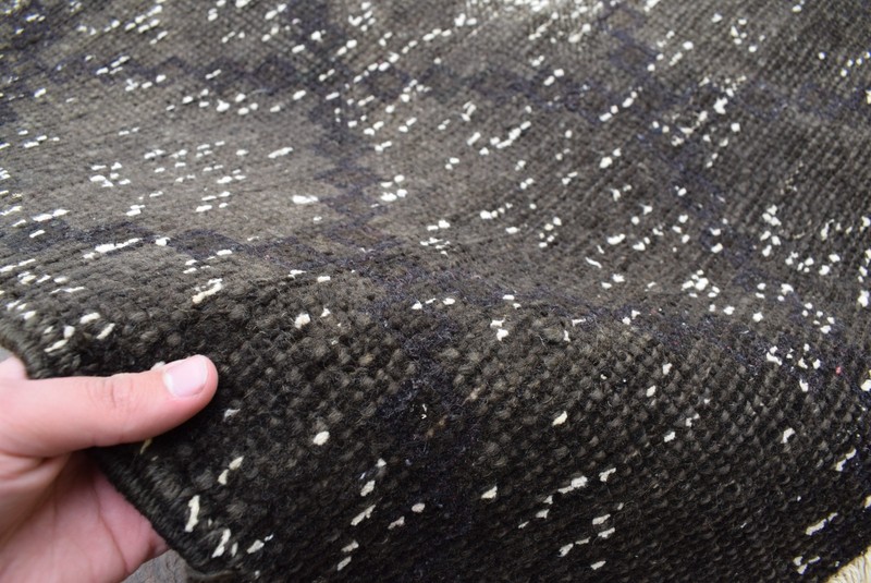 Vintage Moroccan Berber Rug Dark Grey Solid Wool Handmade Small Accent Area Rug gallery