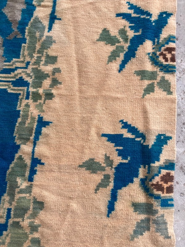 Vintage Traditional Handmade Moroccan Geometric Flat Wool Kilim Rug 200x76 cm gallery