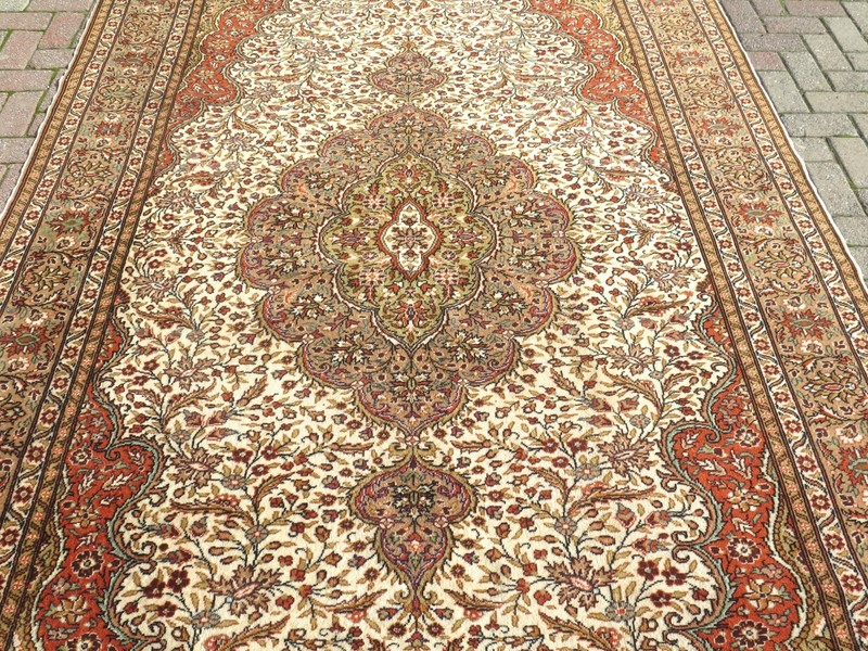 Large Floor Carpet, Vintage Oriental Medallion Wool Rugs Teppiche Tapis 79"X120" gallery