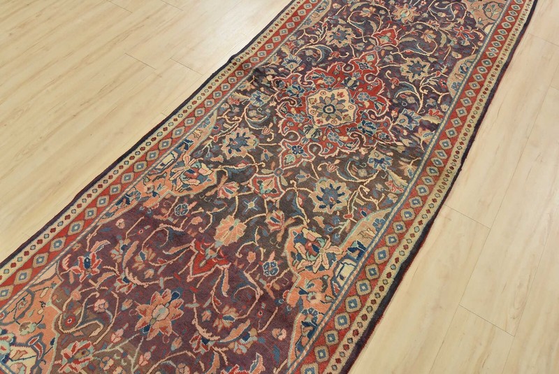 Vintage Oriental Runner 3’7” x 9’11” Blue Wool Traditional Hand-Knotted Rug gallery