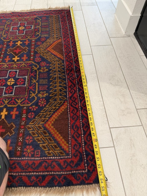 Antique Caucasian Kazak Rug Geometric Cross Medallion Red Navy Tribal Wool gallery