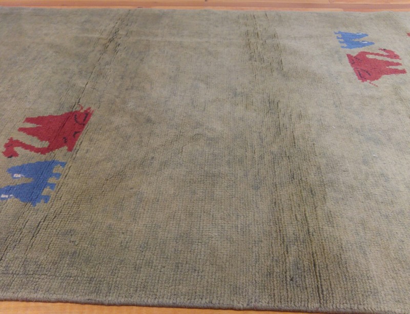 Genuine Vintage 1940-1950s Natural Dyes Wool Pile,Gabbeh Rug 3’9” x 6’ gallery