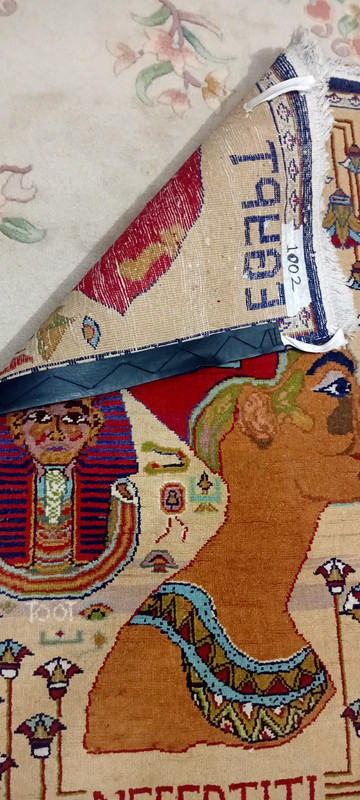 Egypt Made Carpet Handmade Beige Color 2 X 4 Ft Rug Nefertiti Pictorial Carpet gallery