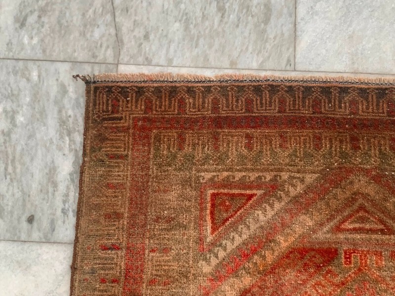Vintage Afghan Rug Hand Knotted Balouch Design Wool Area Rug 3x5 ft Free Ship gallery