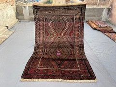 4’1 x 6’6 ft Antique Afghan Hand Knotted Baluchi Rug Vintage Tribal Wool Carpet