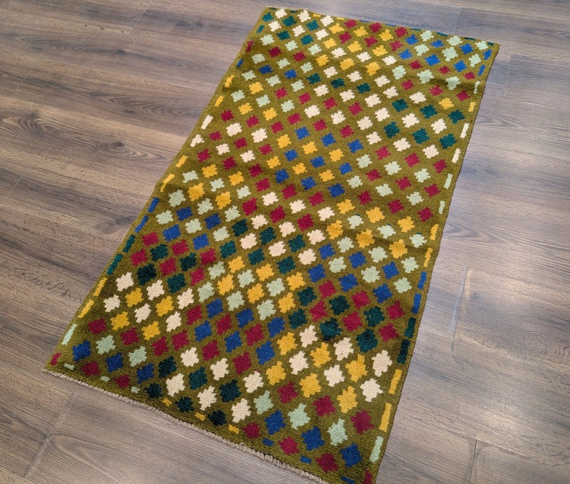 Afghan Balouch Rug 3x5, Multicolor, Wool, Handmade, Tribal gallery