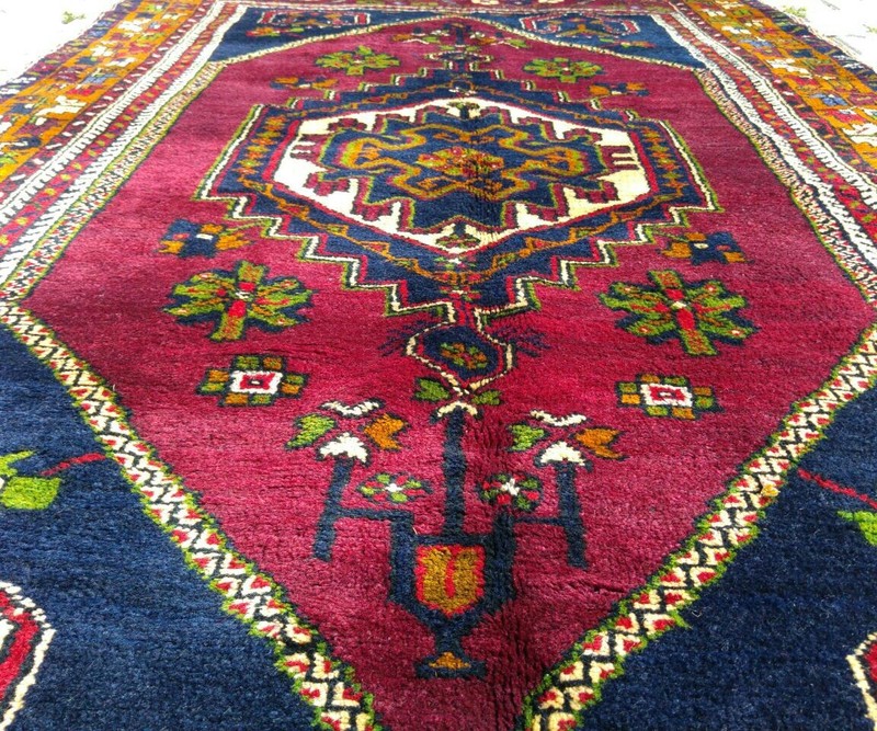 Antique 1900-1939s Wool Pile Tribal Area Rug 4' × 8' gallery