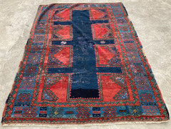 Vintage Hand Made Traditional Rug Oriental Wool Multicolor Carpet 213×149 cm
