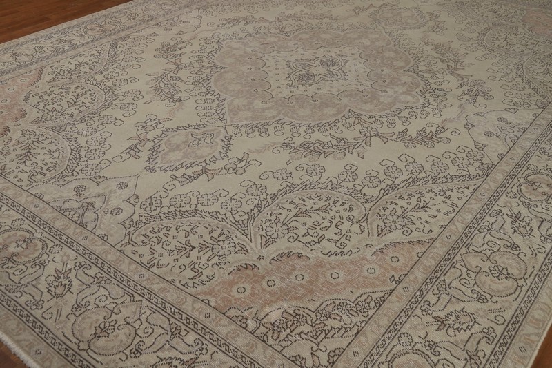 Vintage Traditional Medallion Tebriz Area Rug 10x13 Handmade Living Room Rug gallery