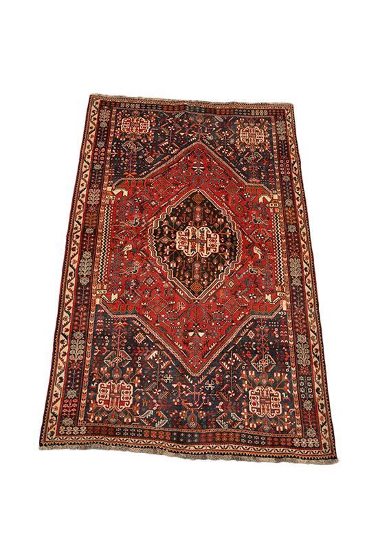Vintage Tribal Rust Turkish 5' 2" x 8' 3" Red Hand Knotted Area Rug