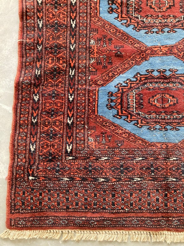 Vintage Traditional Hand-knotted Geometric Oriental Wool Rug Carpet 150x95 cm gallery