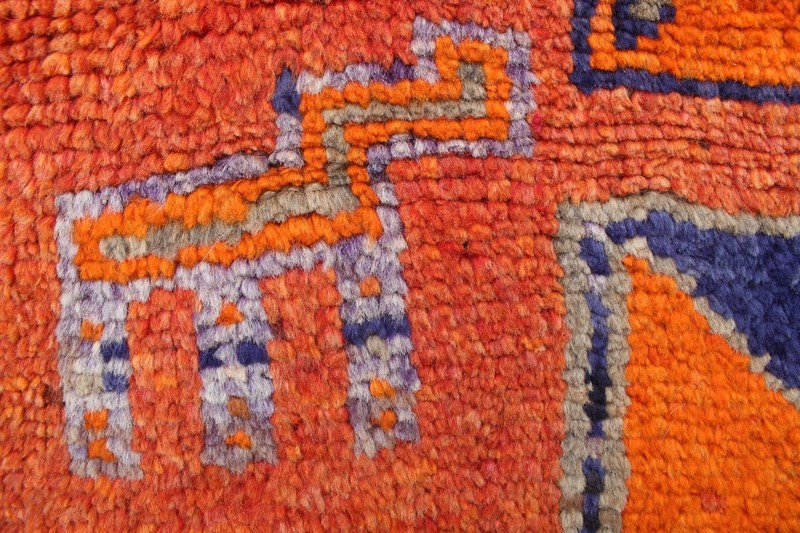 Vintage Hand Made Traditional Oriental Wool Orange Long Corridor Rug 355x131cm gallery