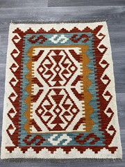 Vintage Kilim Traditional Hand Made Oriental Wool Kilim 3ftx1ft11inc 80cmx65cm