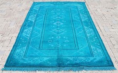 Turkish Rug 64″x97″ Hand Woven Wool Overdyed Anatolian Carpet 165x248cm