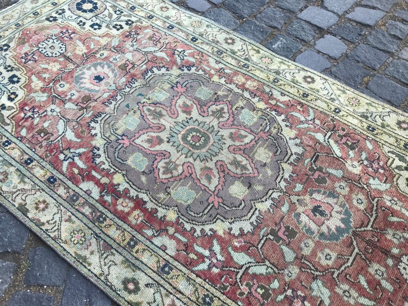 Handmade Wool Rug, Bohemian Runner Rug, Turkish Vintage Rug, Home Rug, 2,6x5,9ft gallery