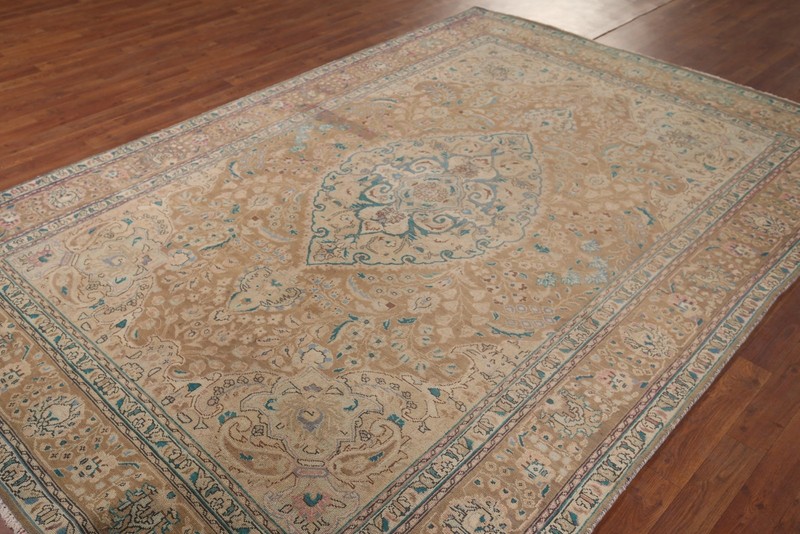 Light Brown Wool Area Rug 7x10 Hand-knotted Traditional Living Room Carpet gallery