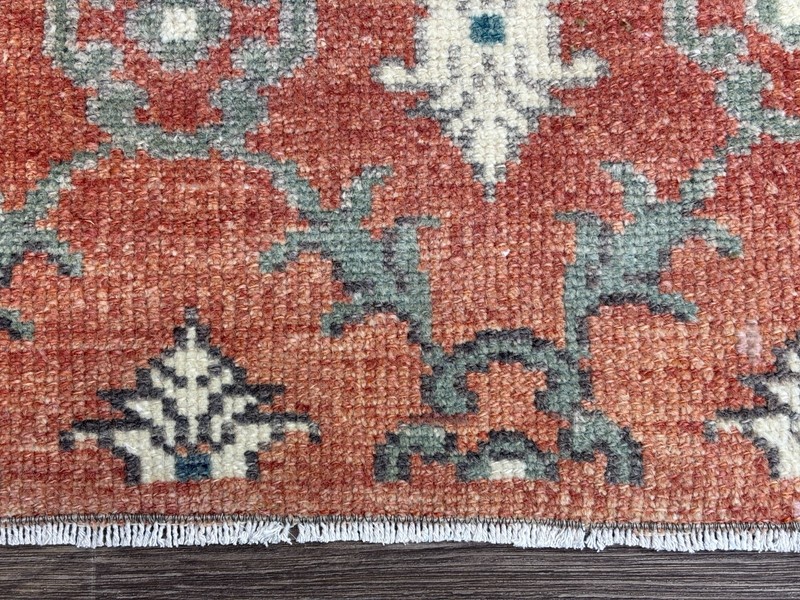 2x5 Vintage Red Turkish Runner, Hand-Knotted Wool Rug, Small Oushak Runner gallery