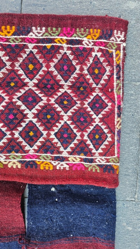 Antique Saddelebag, red carpet, small runner, baho rug, tribal bag, chuval rug gallery