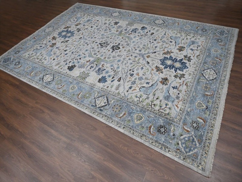 12'x18'Gray, Hand Knotted, Angora Oushak With All Over Design, Dense Weave, Rug gallery