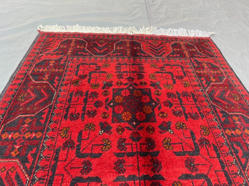 2'7 x 4'2 ft Vintage Turkmen Bukhara Rug, Hand-Knotted Soft Wool Oriental Carpet gallery