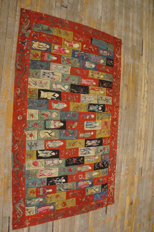 4X6 Antique Chinese Textile Arts Silk Area Rug 1850 gallery