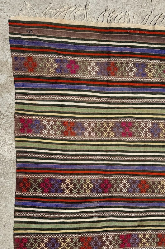 Anatolian Tribal Kilim Rug From Uşak Turkey - 240cm x 132cm gallery