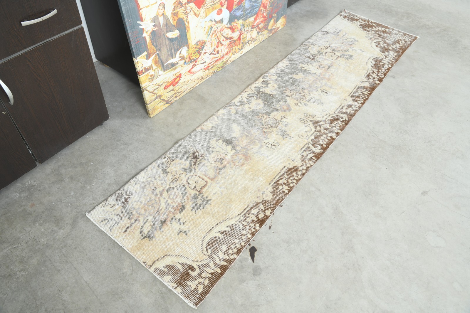 handmade vintage turkish runner rug 2x8 ft oushak carpet traditional rugs 126 gallery