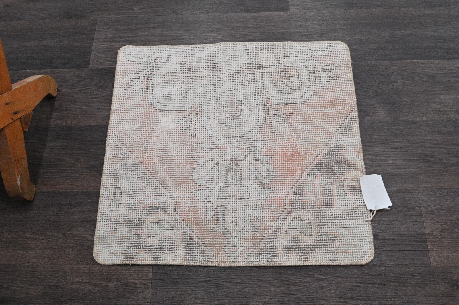 Oushak Turkish Doormat Rug 2x2 Orange Anatolian Handmade Vintage Small Kilim Rug gallery