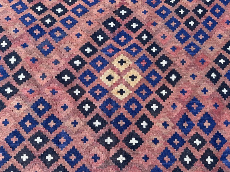 Terracotta Faded Kilim Rug 7'11x9'10 Turkish Tribal Boho Geometric Flatweave rug gallery