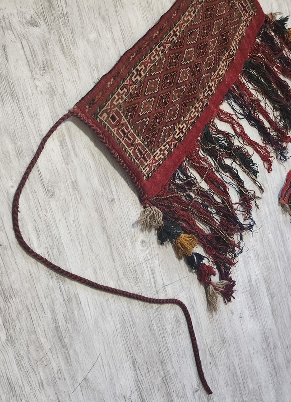 ANTIQUE 1900s EXTREMELY RARE Yamut Asmalyk WOOL Tribal Central Turkmen Handmade gallery