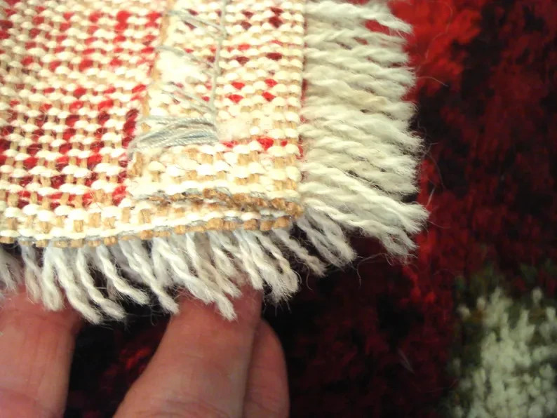 1960's HOJER EKSPORT WILTON Danish Modern Wool Mini Rya Rug Tapestry Mid Century gallery