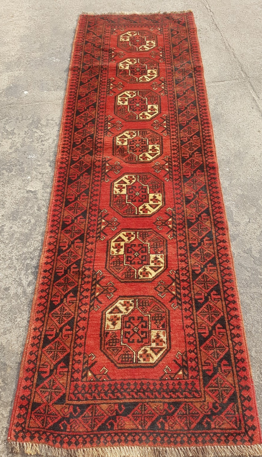Vintage Hand Made Traditional Rug Epic Oriental Wool Multicolor Carpet 288x83 cm gallery