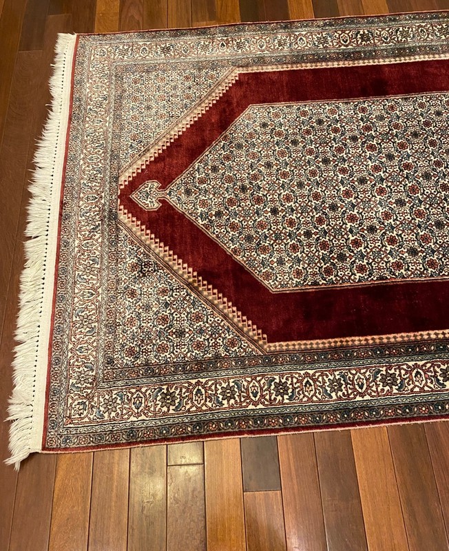 5' 10" x 4' 1" Hand-Knotted Kashmiri Silk Oriental Carpet 360 KPSI gallery