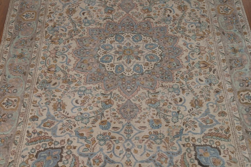 Vintage Wool Medallion Tebriz Area Rug 8x12 Traditional Hand-made Room Size Rug gallery
