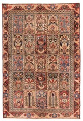 Vintage Hand-Knotted Area Rug 4’0″ x 5’11” Traditional Oriental Wool Carpet