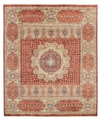 Vintage Dark Red Traditional 8’1″ x 9’10” Hand-Knotted Oriental Wool Area Rug