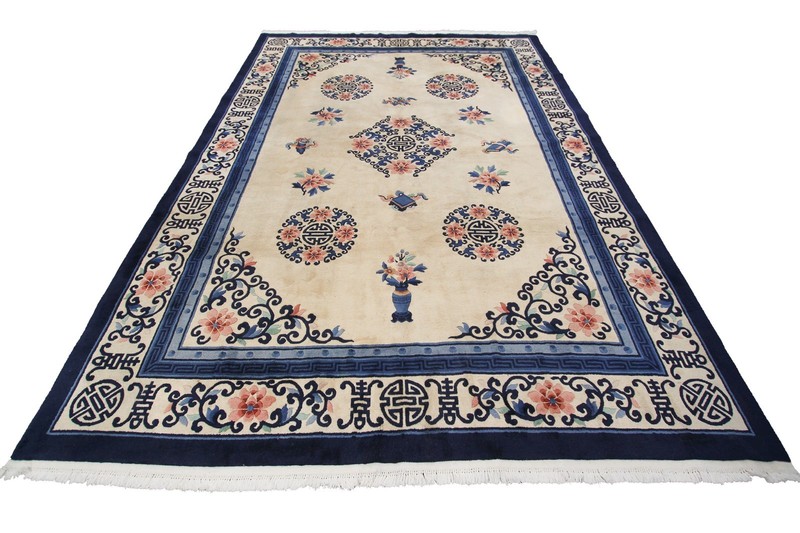 9x12 Vintage Chinese Peking Art Deco Rug Ivory 254cm x 353cm C.1930 gallery