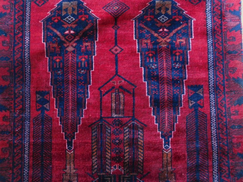 Vintage Handmade Balouch Hallway Runner in Shades of Red 288cm x 90cm gallery
