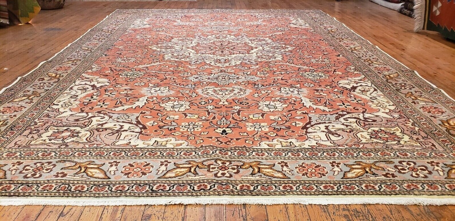 Exquisite Cr1900-1939s Antique Wool Pile Natural Dye Bunyan Area Rug 6'7"×9'7" gallery