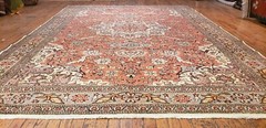Exquisite Cr1900-1939s Antique Wool Pile Natural Dye Bunyan Area Rug 6’7″×9’7″