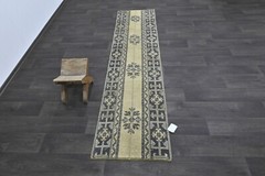 Vintage Turkish Runner Rug 2x8ft Wool Anatolian Handmade Hallway Oushak BEIGE