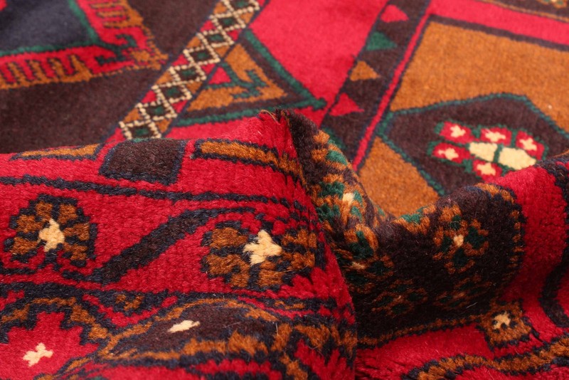 Vintage Red Traditional 3'7" x 6'7" Hand-Knotted Oriental Wool Area Rug gallery