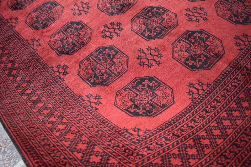 Afghan Antique Ersari Rug 7x9 ft Hand Knotted Wool Vintage Oriental Turkmen Rug gallery