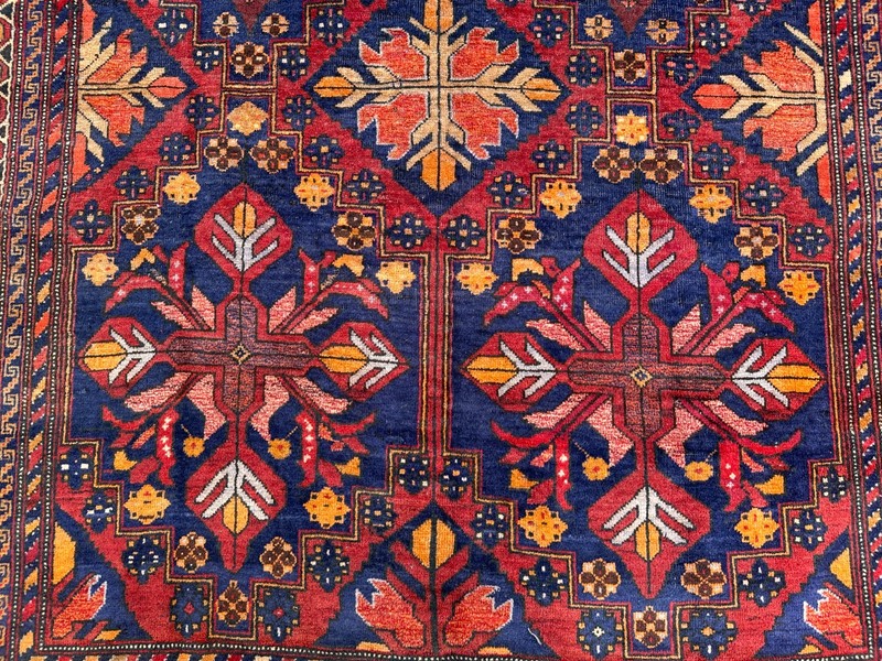 COLLECTORS' ITEM Stunning Vintge Shirvan Caucasian Natural Vegetble Dye Carpet gallery