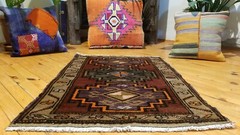 Vintage 1970-1980s Turkish Tribal Rug 2′ × 3″