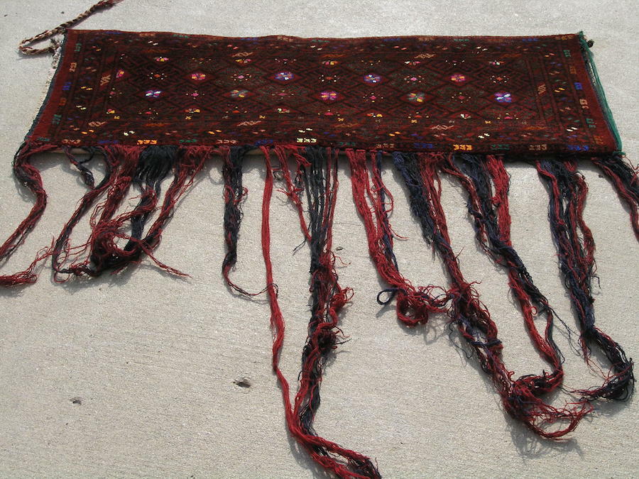 Vintage Turkomen Ersari Torba Bag Face Bagface 16x47 inches Silk Flowers w/ Back gallery