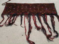 Vintage Turkomen Ersari Torba Bag Face Bagface 16×47 inches Silk Flowers w/ Back