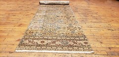 Beautiful 1930-1939’s Antique Wool Pile 2’3″×9’5″ Henna Natural Dye Bunyan Rug
