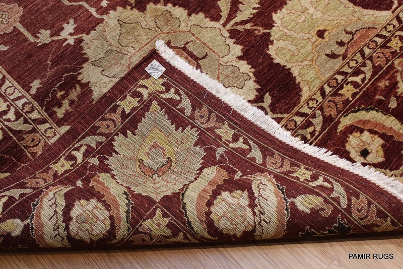 HERIZ DESIGN HAND-WOVEN-RUG_ LARGE SIZE 11' X 17' fine wool maroon Burgundy gallery