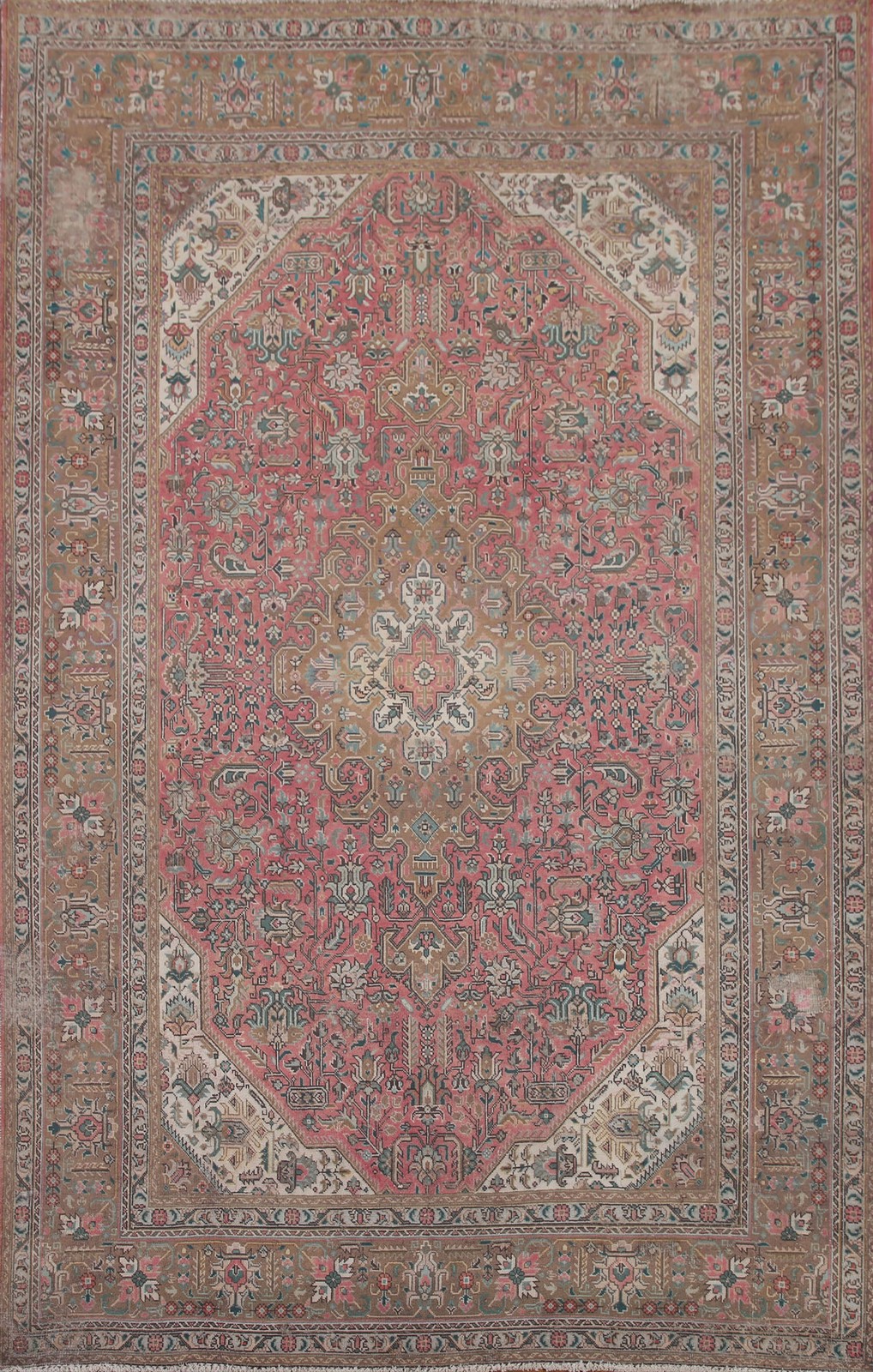 Handmade Pink Wool Area Rug 7x10 Traditional Over-Dyed Vintage Room Size Carpet gallery